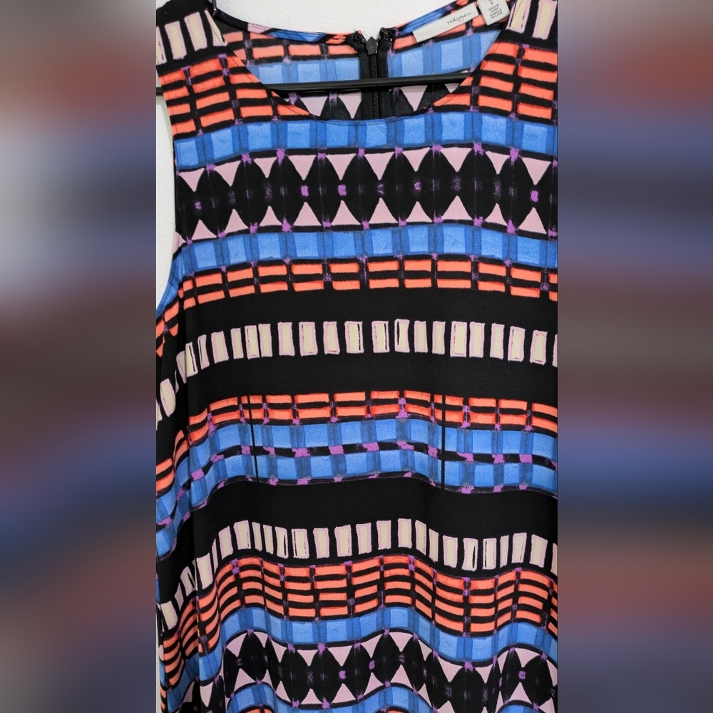 Halogen Sleeveless Dress Tank Swing A-Line Knee-Length Size M Petite Colorful - Picture 2 of 10